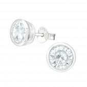 Cercei din argint model solitaire cu zirconii 6 mm DiAmanti DIA40067